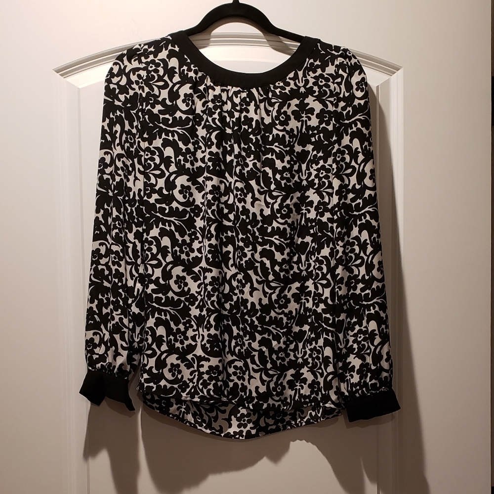 White & Black Blouse